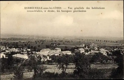 Ak Herbeuville Meuse, Vue generale des habitations reconstruites