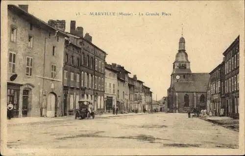 Ak Marville Meuse, La Grande Place