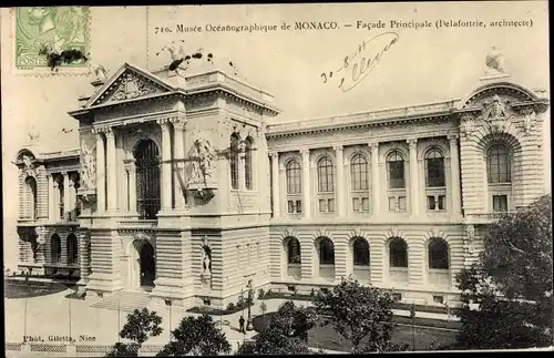 Ak Monaco, Musee Oceanographique, Facade Principale