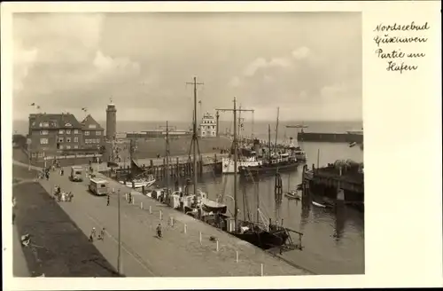 Ak Nordseebad Cuxhaven, Partie am Hafen