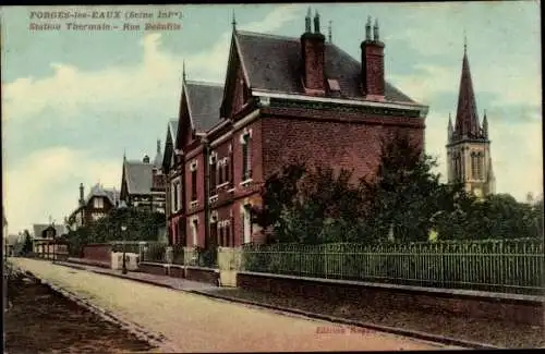 Ak Forges les Eaux Seine Maritime, Station Thermale, Rue Beaufils