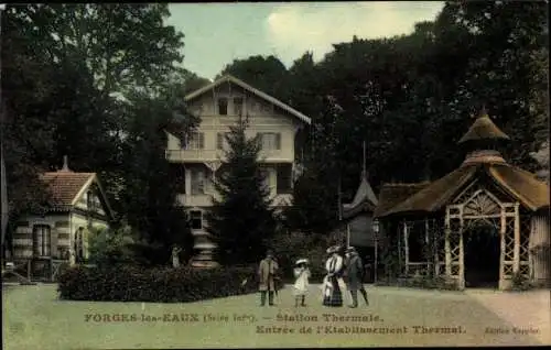Ak Forges les Eaux Seine Maritime, Station Thermale, Entree de l'Etablissement Thermal