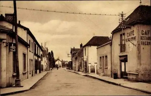Ak Etroussat Allier, Route de Gannat, Cafe Restaurant