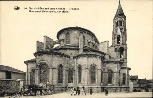 Ak Saint Léonard de Noblat Haute Vienne, Eglise, Monument historique