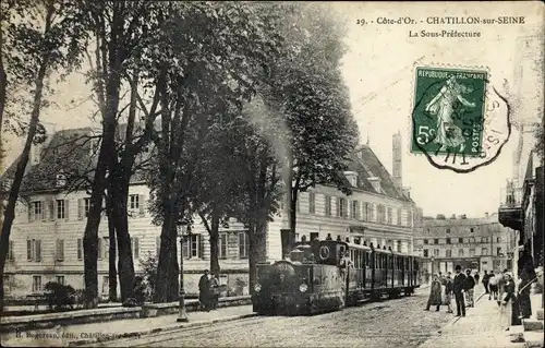 Ak Châtillon sur Seine Côte d’Or, La Sous Prefecture, Französische Eisenbahn