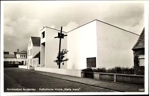 Ak Norderney in Ostfriesland, Katholische Kirche Stella Maris, Außenansicht