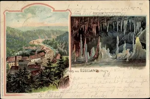 Litho Rübeland Oberharz am Brocken, Hermannshöhle