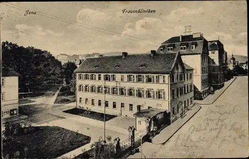 Ak Jena in Thüringen, Frauenkliniken, Straßenpartie