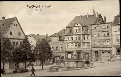 Ak Pößneck in Thüringen, Marktplatz