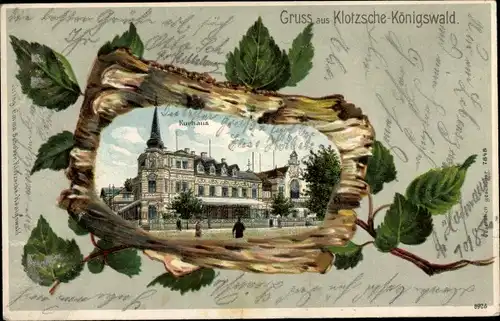 Birkenholz Litho Dresden Klotzsche Königswald, Kurhaus