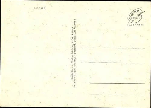 Ak Bebra an der Fulda Hessen, Fliegeraufnahme