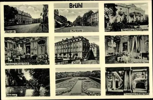 Ak Brühl in Westfalen, Schloss, Schlosspark, Benediktus Erholungsheim, Marktplatz