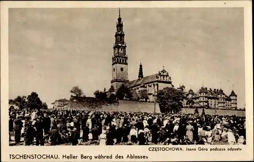 Ak Częstochowa Tschenstochau Schlesien, Heller Berg während des Ablesses