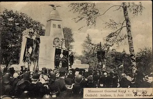 Ak Arnhem Gelderland Niederlande, Monument Generaal Karel v. d. Heyden
