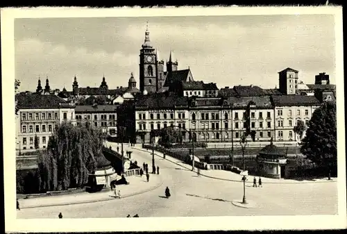 Ak Hradec Králové Königgrätz Stadt, Straßenpartie