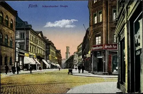 Ak Fürth in Mittelfranken Bayern, Schwabacher Straße, Apotheke