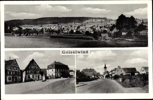 Ak Markt Geiselwind in Unterfranken Bayern, Panorama, Straßenpartie