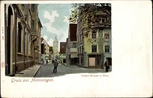 Ak Memmingen in Schwaben, Ulmer Straße und Tor