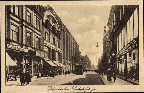 Ak Gelsenkirchen im Ruhrgebiet, Bahnhofstraße, Geschäfte