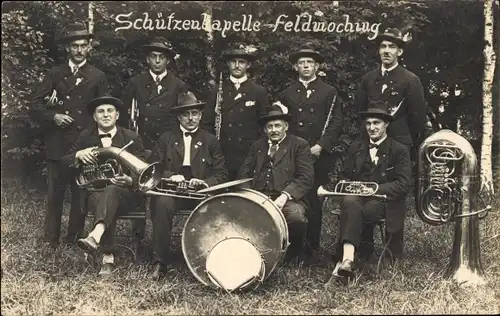 Foto Ak Feldmoching München Bayern, Schützenkapelle, Musikinstrumente