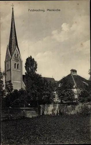 Ak Feldmoching München Bayern, Pfarrkirche