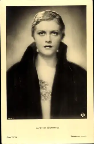 Ak Schauspielerin Sybille Schmitz, Portrait