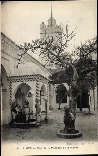 Ak Algier Alger Algerien, Cour de la Mosquée de la Marine