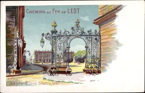 Künstler Litho D'Alesi, Hugo, Nancy Meurthe et Moselle, Chemins de Fer de l'Est, Place Stanislas