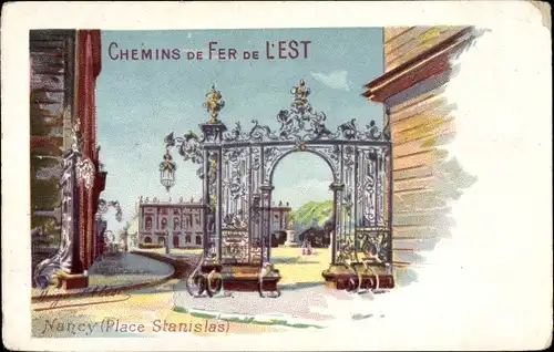 Künstler Litho D'Alesi, Hugo, Nancy Meurthe et Moselle, Chemins de Fer de l'Est, Place Stanislas