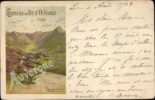 Künstler Litho D'Alesi, Hugo, Auvergne, Chemins de fer d'Orleans, Reklame