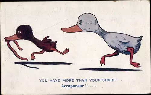 Ak You have more than your share, Enten, Regenwurm