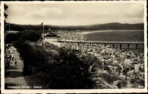 Ak Ostseebad Göhren auf Rügen, Strand, Promenade, Seebrücke