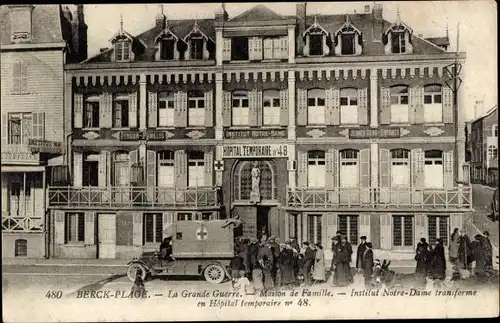 Ak Berck Plage Pas de Calais, La Grande Guerre, Maison de Famille