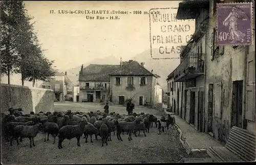 Ak Lus la Croix Haute Drôme, Une Rue