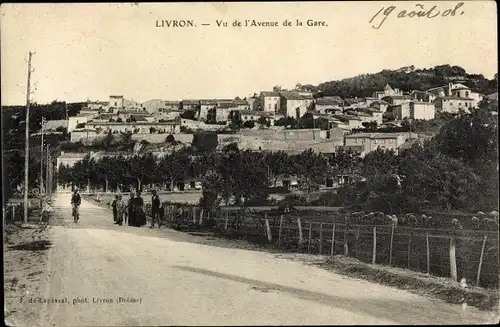 Ak Livron Drôme, Vu de l'Avenue de la Gare