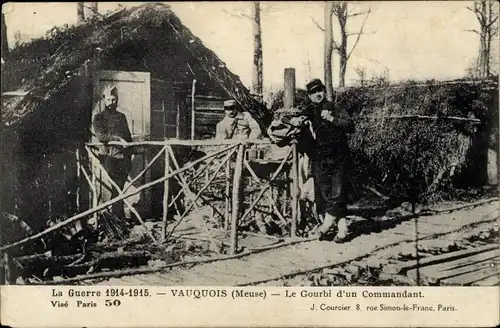 Ak Vauquois Meuse, Le Gourbi d'un Commandant, Guerre 1914-1915