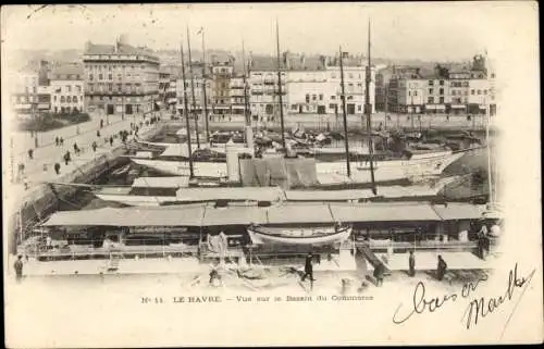 Ak Le Havre Seine Maritime, Vue sur le Bassin du Commerce