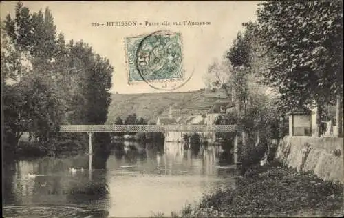 Ak Hérisson Allier, Passerelle sur l'Aumance