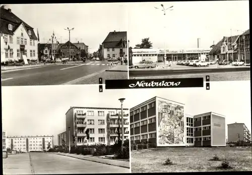 Ak Neubukow Kreis Rostock, Markt, Panzower Weg, Heinrich Schliemann Oberschule