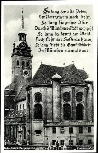 Ak München, Partie an der Peterskirche, Seitenansicht