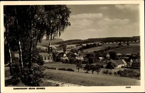 Ak Cunnersdorf Hohnstein Sächsische Schweiz, Teilansicht