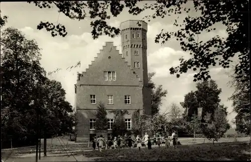 Ak Pomßen Parthenstein in Sachsen, Spielplatz am FDGB Kinderheim M. Blank