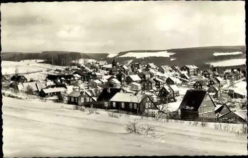 Ak Schnett Masserberg in Thüringen, Ort im Winter