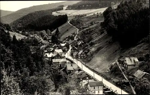 Ak Katzhütte im Schwarzatal, Ort im Tal, Teilansicht