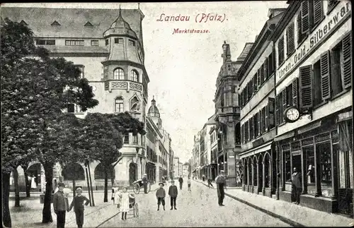 Ak Landau in der Pfalz, Marktstraße, Geschäft