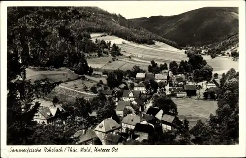 Ak Rohrbach in Thüringen, Unterer Ort, Gesamtansicht im Sommer