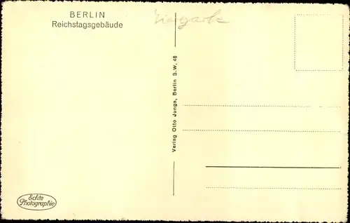 Ak Berlin Tiergarten, Reichstagsgebäude