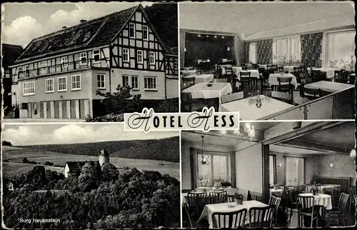 Ak Aua Bad Hersfeld in Hessen, Hotel Hess, Burg Neuenstein