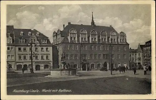 Ak Naumburg an der Saale, Markt mit Rathaus