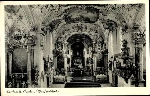 Ak Biberbach in Schwaben, Wallfahrtskirche, Innenansicht